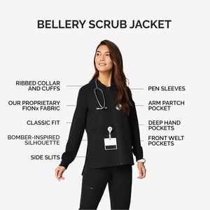 FIG Clothing Bellery Scrub Jacket in Black